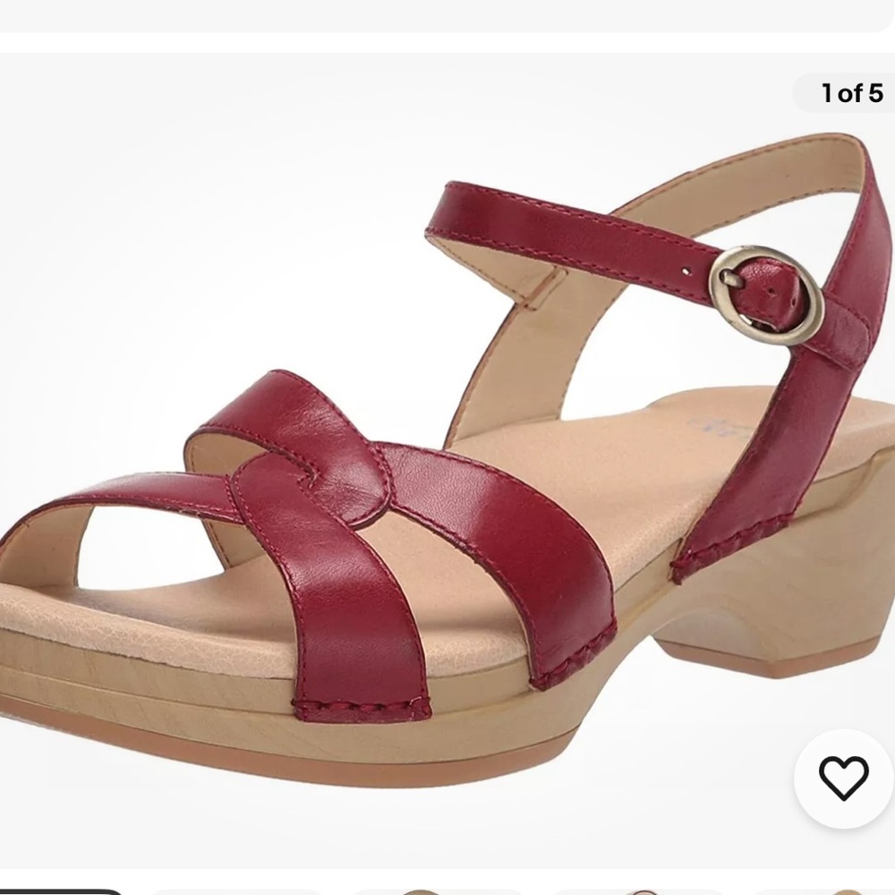 Dansko Red Tan Comfort Sandals with Ergonomic Footbed